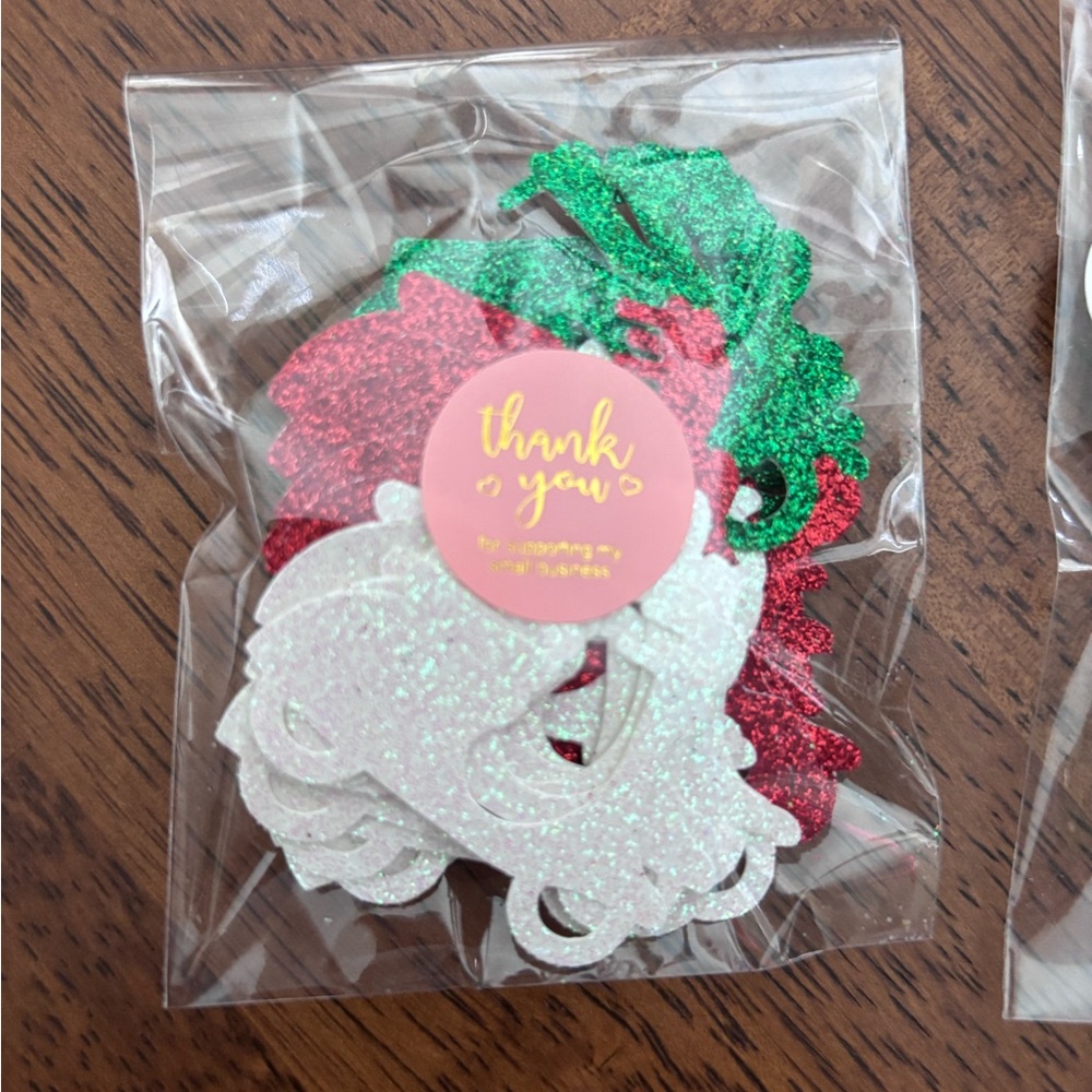 Glitter Holiday Gift Tags - Red, Green & White -